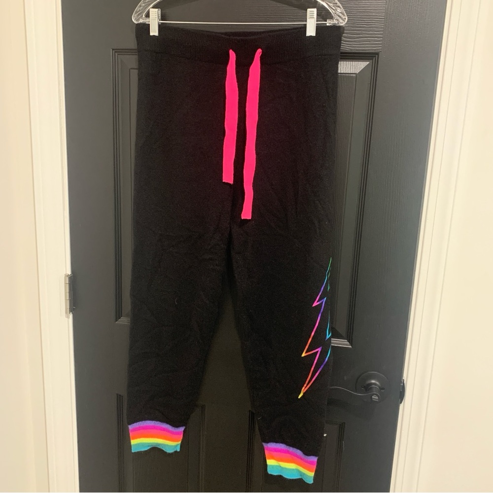 Brodie Cashmere | Black Rainbow Thunder Accent Strike Cashmere Jogger | Sz L - Picture 2 of 13